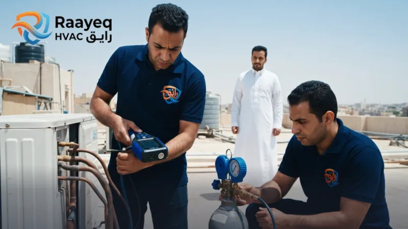 كشف تسريب فريون المكيف بالرياض