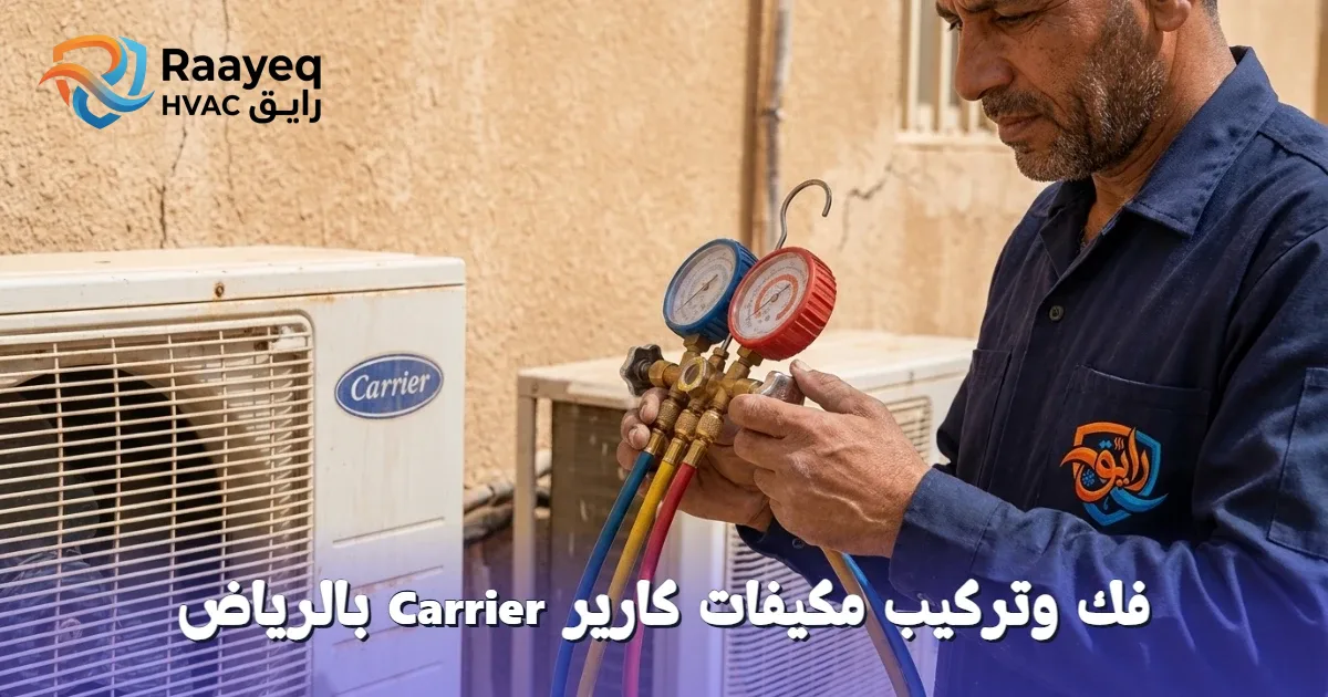 لا تقلق من فك وتركيب مكيفات كارير Carrier بالرياض.. خبراء رايق يضمنون لك كفاءة التبريد فوراً
